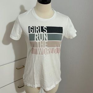 Next Level Apparel Girls Run The World Fitted Tee Sz M
